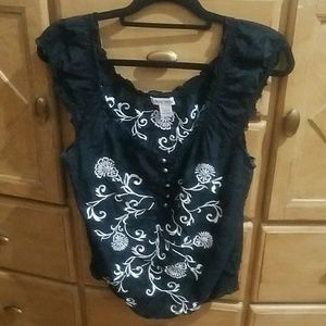 Peasant embroidered top